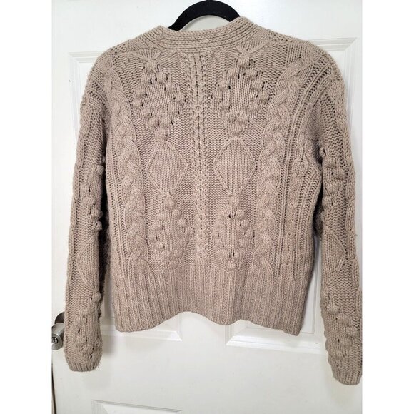 Dear John Sasha Women's Oatmeal Cable Knit Button Cardigan Sweater Size S - Picture 3 of 14